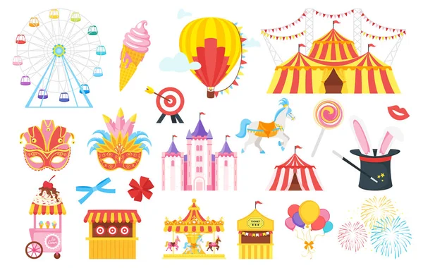 Parc d'attractions carnaval pour les enfants — Image vectorielle