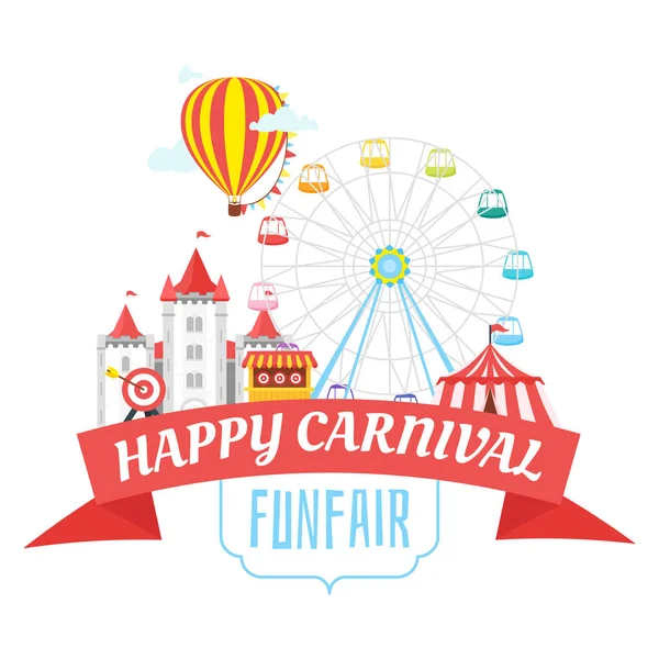 Parc d'attractions carnaval pour les enfants — Image vectorielle