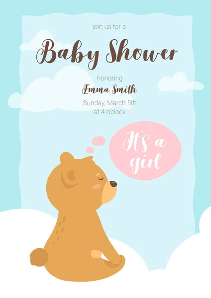 Modello di design doccia bambino — Vettoriale Stock