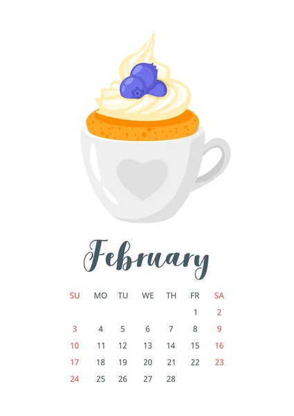 Calendario del año 2019 con cupcake — Archivo Imágenes Vectoriales