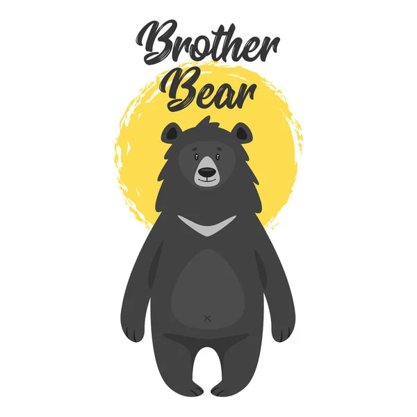 Diseño de oso negro para camiseta — Vector de stock