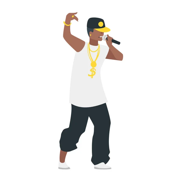 Hip hop joven cantante — Vector de stock