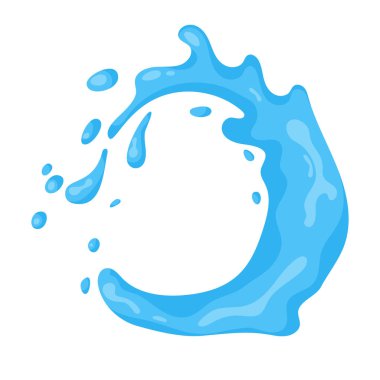 Su sıçrama. Vektör karikatür çizim 