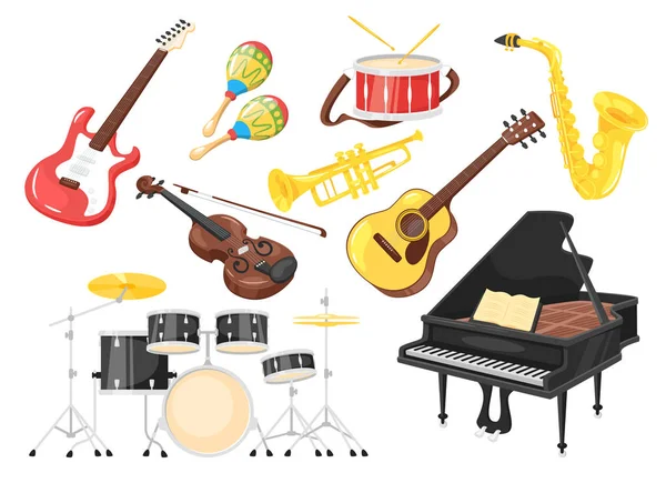 Instrumentos musicais para performanc —  Vetores de Stock