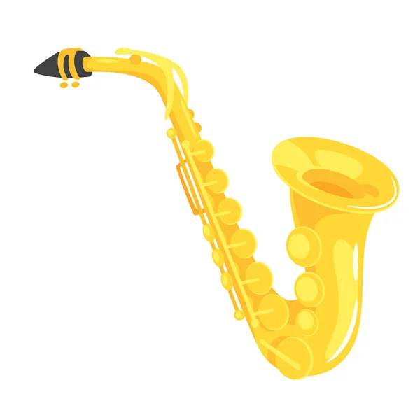 Instrumento musical - saxofón — Vector de stock