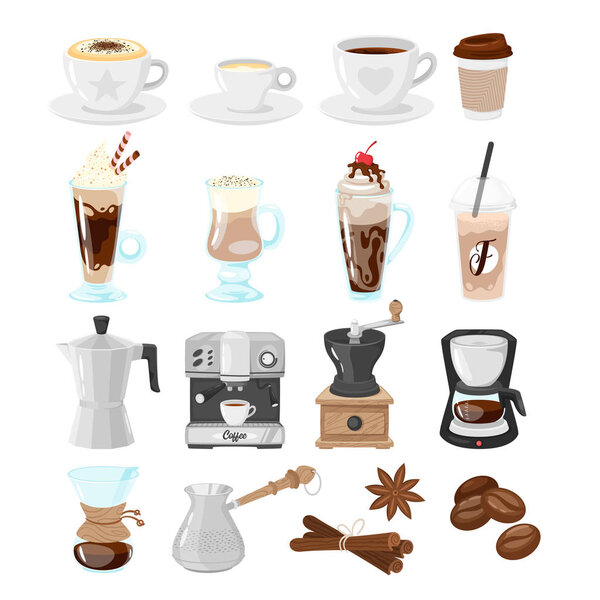Coffee shop set of icons