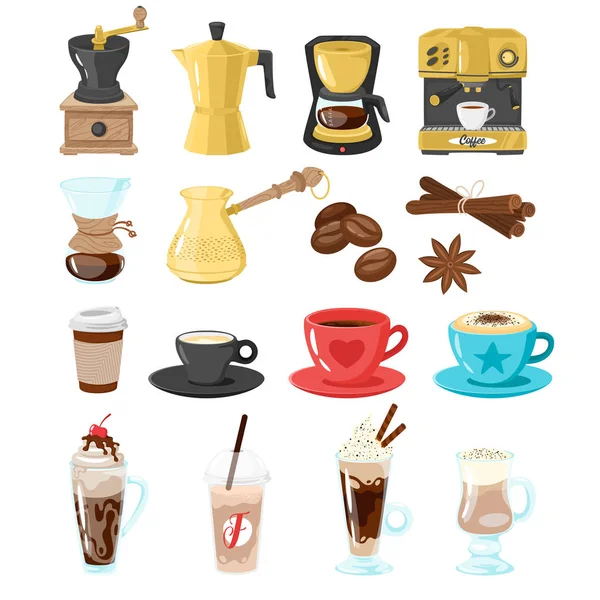 Coffret café d'icônes — Image vectorielle