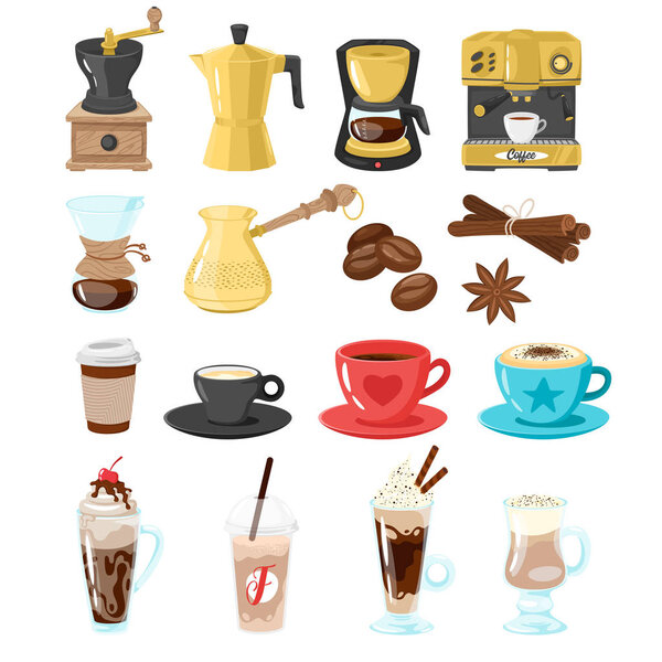 Coffee shop set of icons
