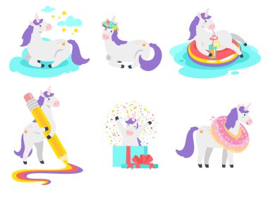 Şirin tek boynuzlu at. Fairytale hayvan