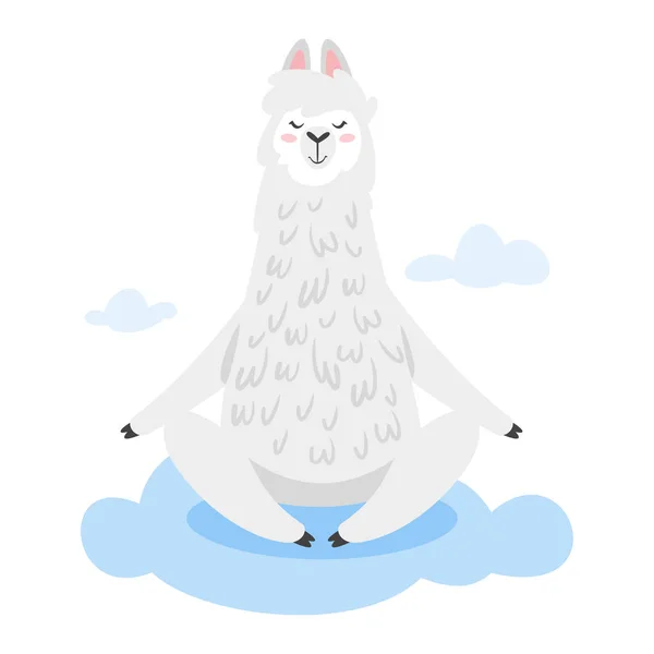 Cute lama. Alpaca animal — Stock Vector