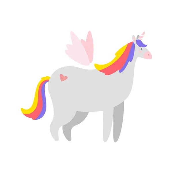 Cute unicorn. Fairytale animal — Stock Vector