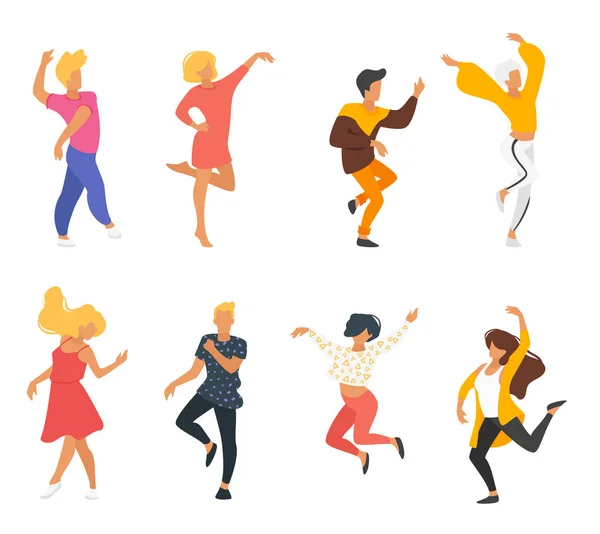 Dancing people silhouette — Stock Vector