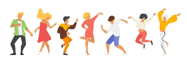 Dancing people silhouette — Stock Vector