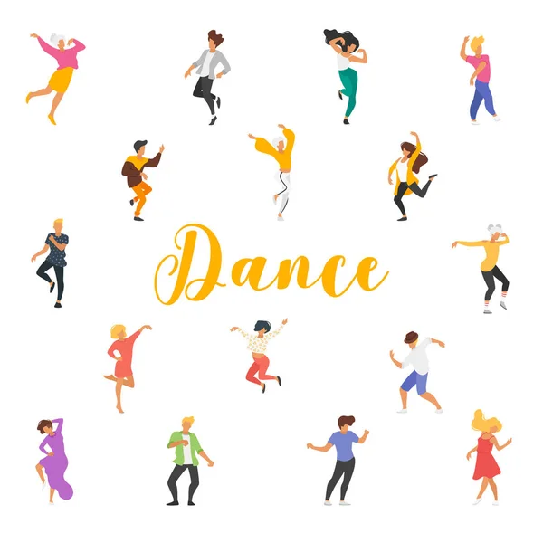 Dancing people silhouette — Stock Vector