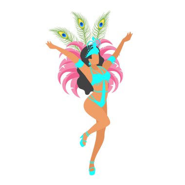 Karnaval dansçı siluet.