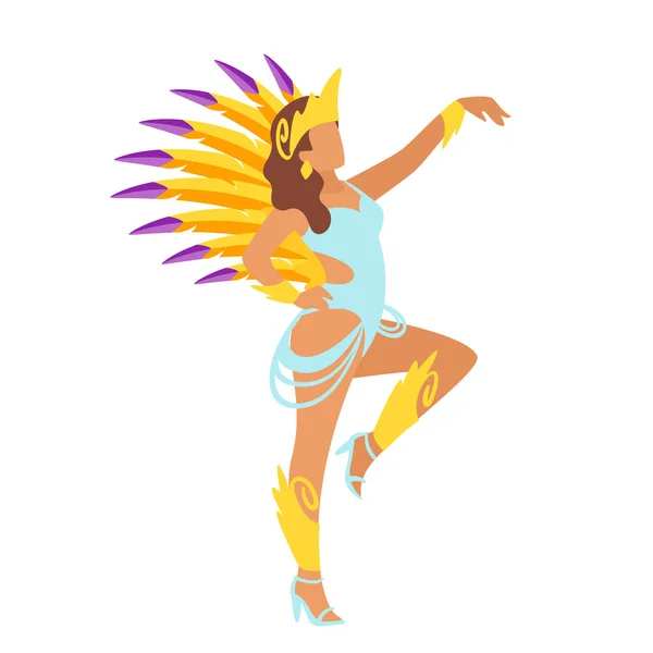 Silhouette de danseuse de carnaval . — Image vectorielle