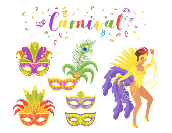 Carnival dansare siluett. — Stock vektor