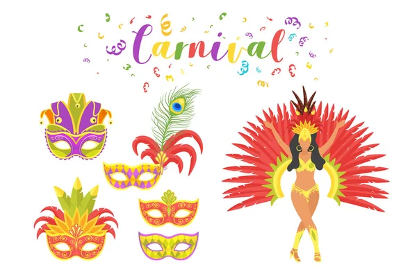 Carnival dansare siluett. — Stock vektor