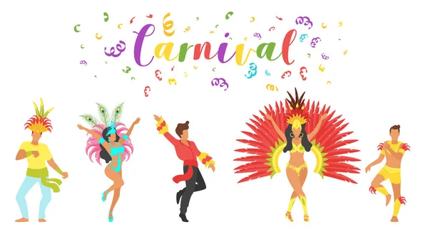 Carnaval danser silhouet. — Stockvector