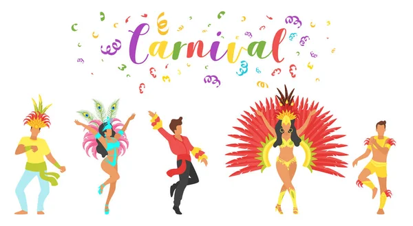 Silueta de bailarina de carnaval . — Vector de stock