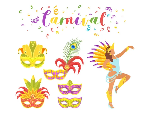 Carnival dansare siluett. — Stock vektor