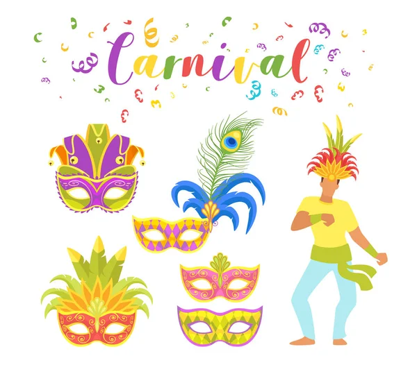 Carnival dansare siluett. — Stock vektor