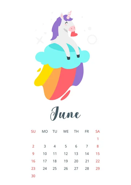 Calendrier mensuel 2019 année — Image vectorielle