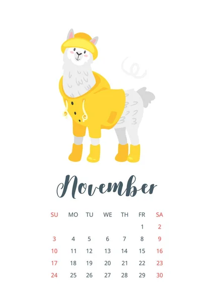 2019 roku miesięczny kalendarz — Wektor stockowy