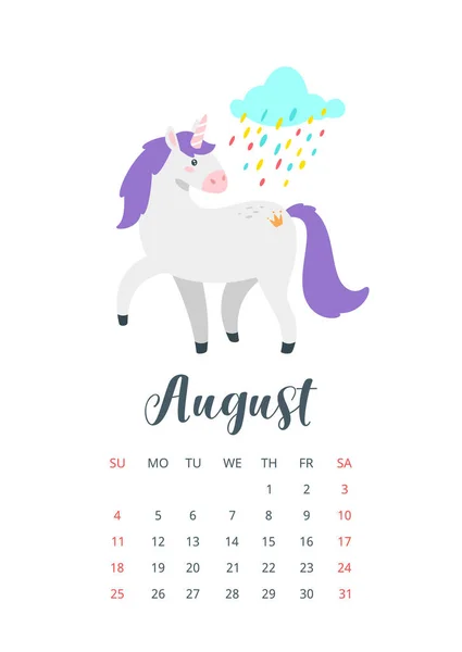 2019 ano calendário mensal — Vetor de Stock