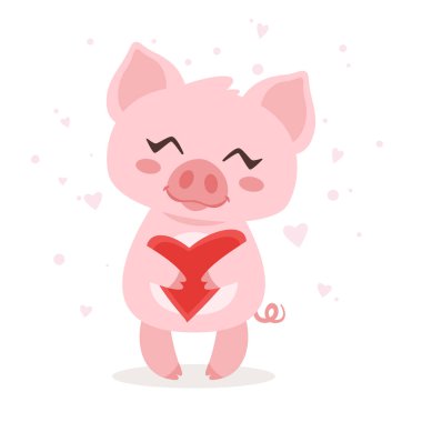 sevimli pembe domuz.