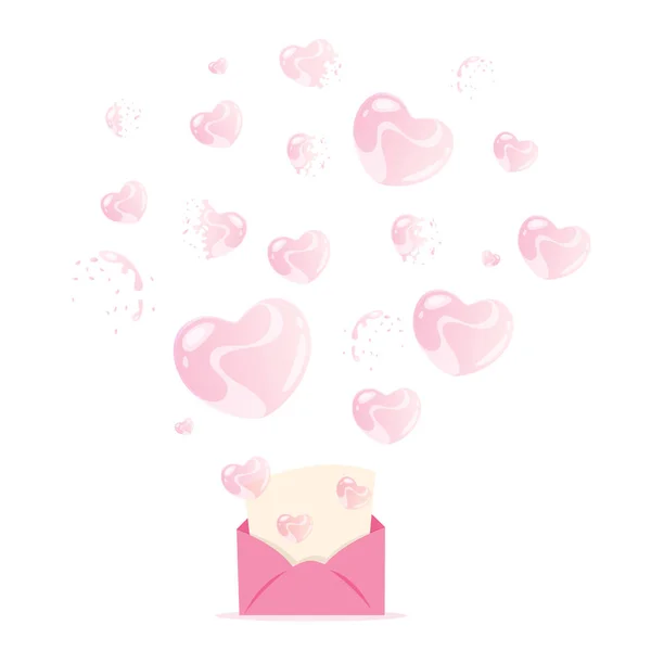 Lettre d'amour illustration. — Image vectorielle