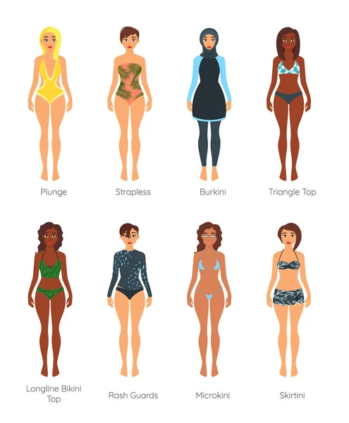 Vector set of female swimsuit Stock Vector by ©tkronalter9.gmail
