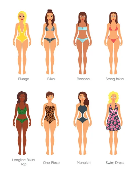 Collection Of Female Swimsuit. Different Types Of Swimwear Royalty Free  SVG, Cliparts, Vectors, and Stock Illustration. Image 77160548.