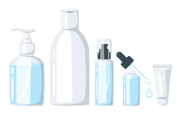 Produk perawatan kosmetik dalam botol - Stok Vektor