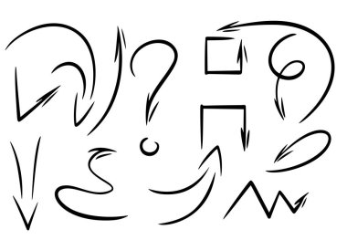 vektör el çizilmiş doodle oklar