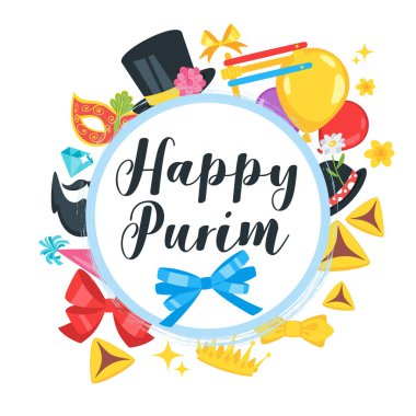 Mutlu Purim kutlama kartı
