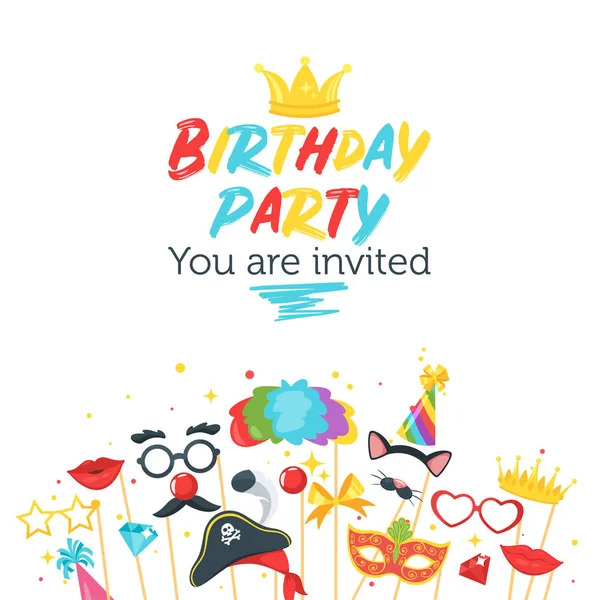 Plantilla de diseño de tarjeta de fiesta de cumpleaños — Vector de stock