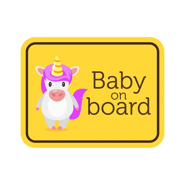 Baby aan boord veiligheids bord — Stockvector