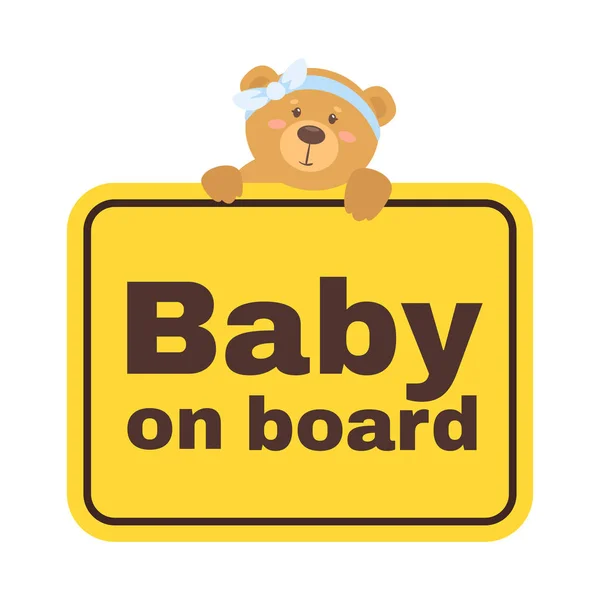Señal de seguridad para bebé a bordo — Vector de stock