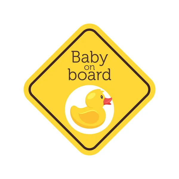 Baby aan boord veiligheids bord — Stockvector