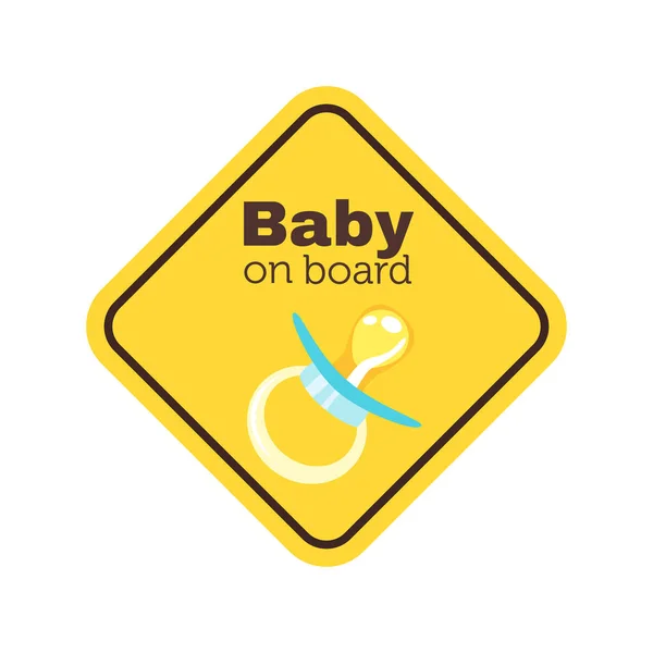 Baby on board safety sign — Stock Vector