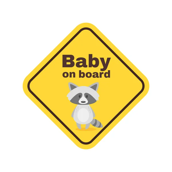 Baby on board safety sign — Stock Vector