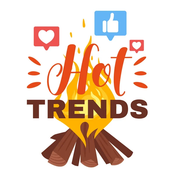 Hot Internet tendenze piatto modello di poster vettoriale — Vettoriale Stock