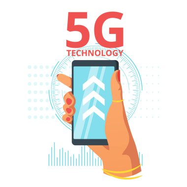 5g Internet poster şablonuna bağlanan akıllı telefon