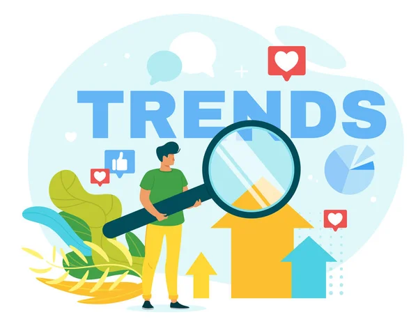 Modèle de bannière Web de prévisions de tendances Internet futures de Marketer — Image vectorielle