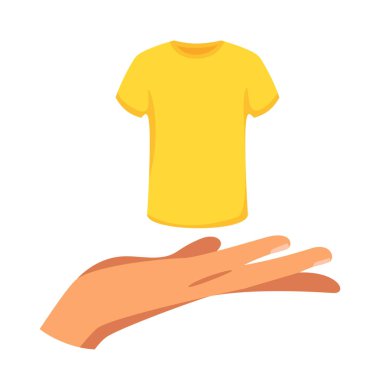 El sunan t-shirt düz vektör illüstrasyon