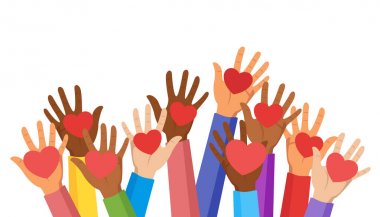 Voluntary and donation flat vector illustration
