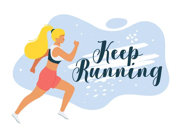 Keep running flat vector illustration — Stock Vector