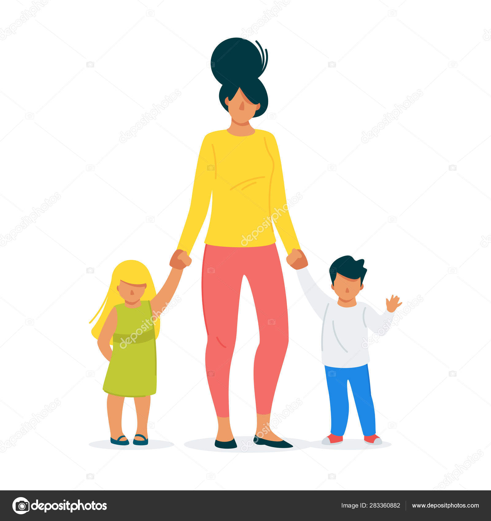 Housewife, loving mother and children cartoon vector illustration Stock  Vector Image by © #283360882