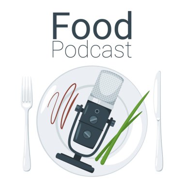 Gıda podcast renk vektör illüstrasyon